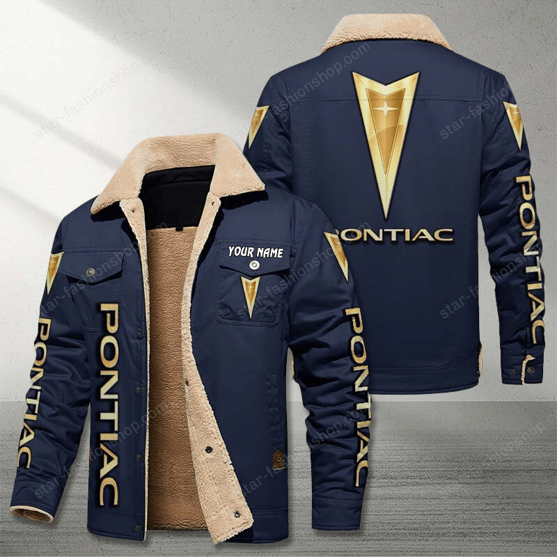 Pontiac Navy Custom Name Stand Collar Jacket