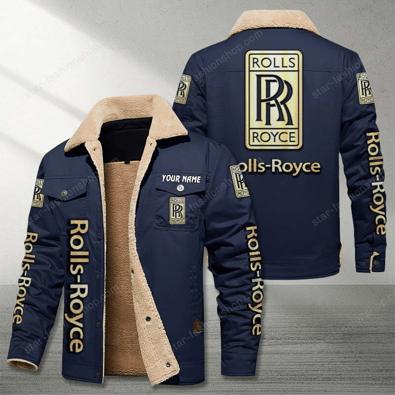 Rolls Royce Navy Custom Name Stand Collar Jacket