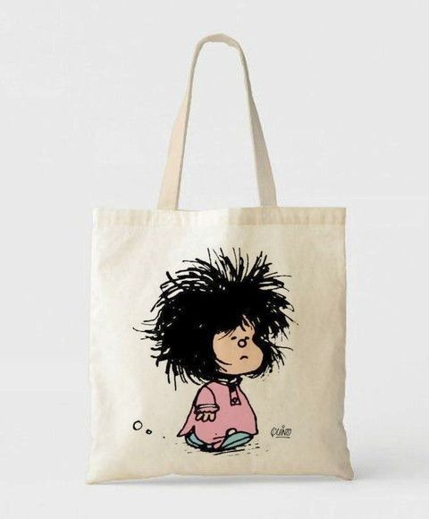 Mafalda shopping bag recycle tote bag, Canvas Tote Bags, Tote Bag Design, Tote Bag Idea