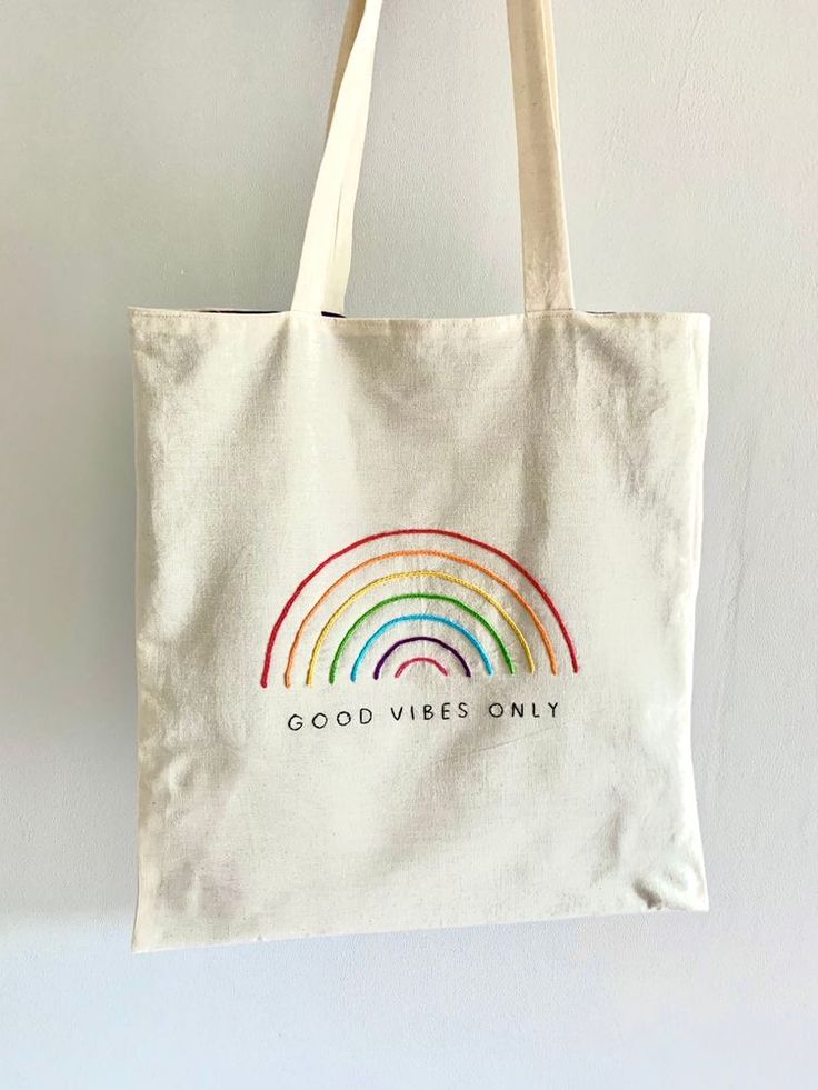 Embroidery Designs Rainbow, Best Tote Bags Ideas, Cute Tote Bags Ideas, Tote Bag Design Ideas, Girls Tote Bag, Best Canvas Tote Bags Ideas