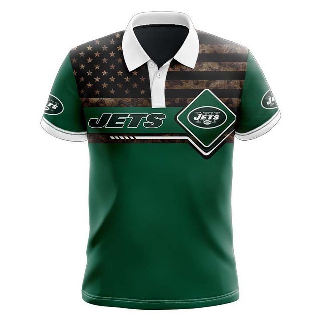 New York Jets American Flag Polo Shirt - Funnymugsandshirts Fashion