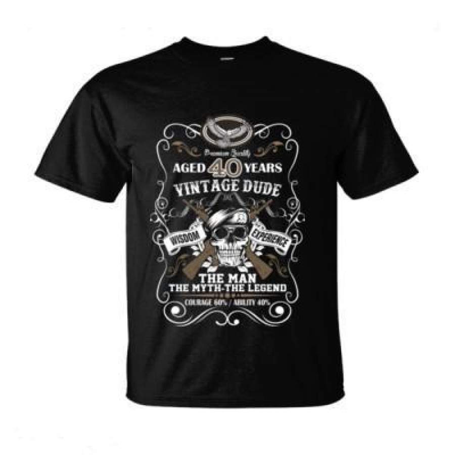 AGR Aged 40 Years Vintage Dude Wisdom Experience The Man The Myth The Legend Courage 60% Ability 40% – Ultra-Cotton T-Shirt