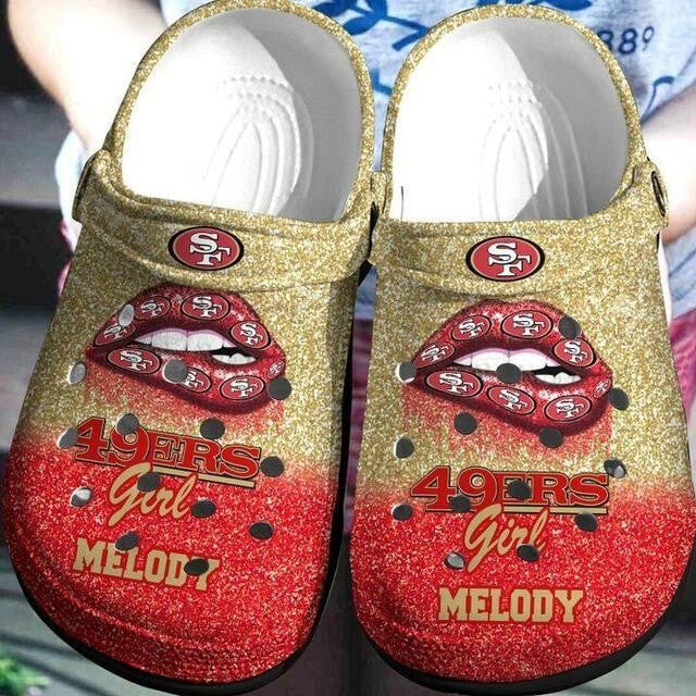 San Francisco 49ers Gold Red Pattern Crocss Clog Comfortable Shoes Ver437