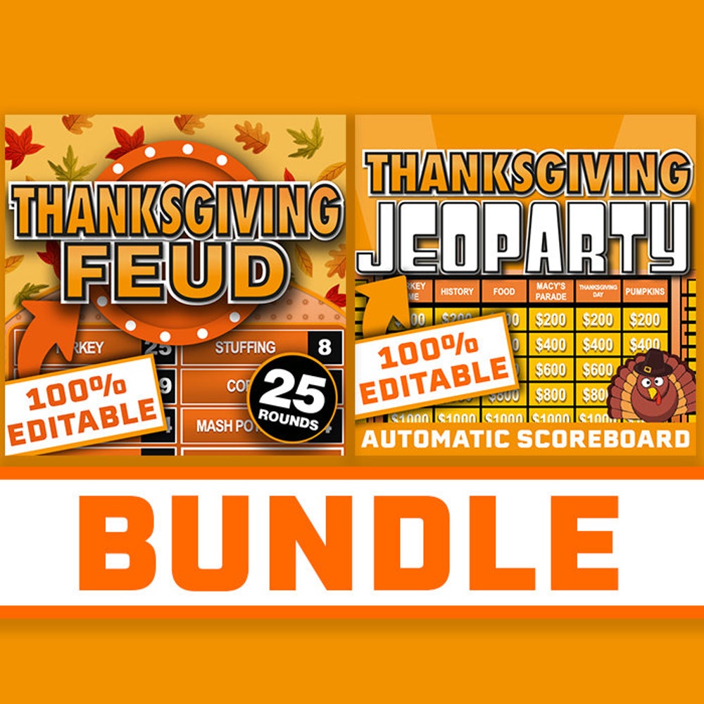 Thanksgiving Game Powerpoint Bundle || Thanksgiving Family Feud And Jeopardy Game || Thanksgiving Games For Family || Games For Thanksgiving Hoodiehome Store Blueshirtfarm