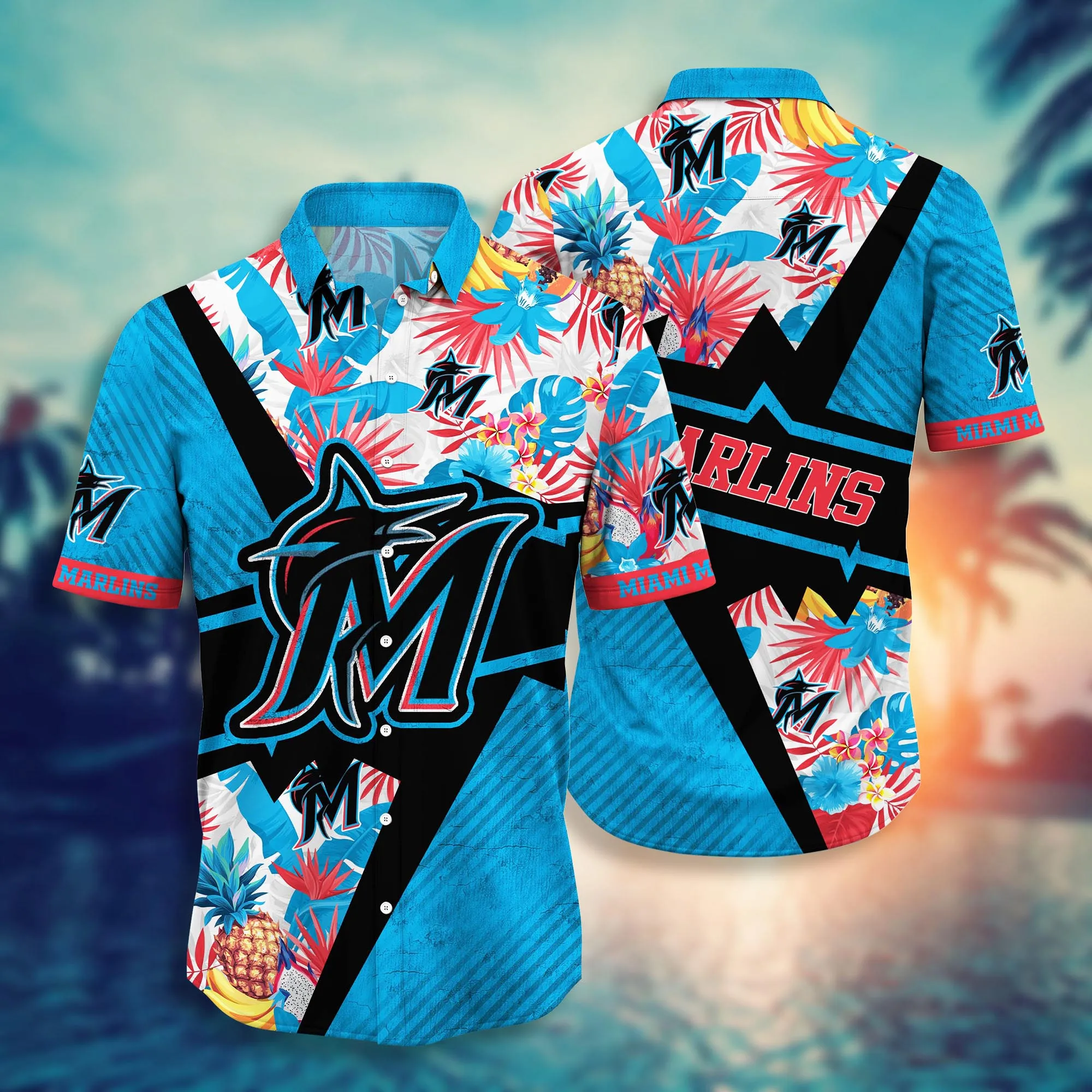 Miami Marlins Mlb Hawaiian Shirt Summertime Aloha Shirt