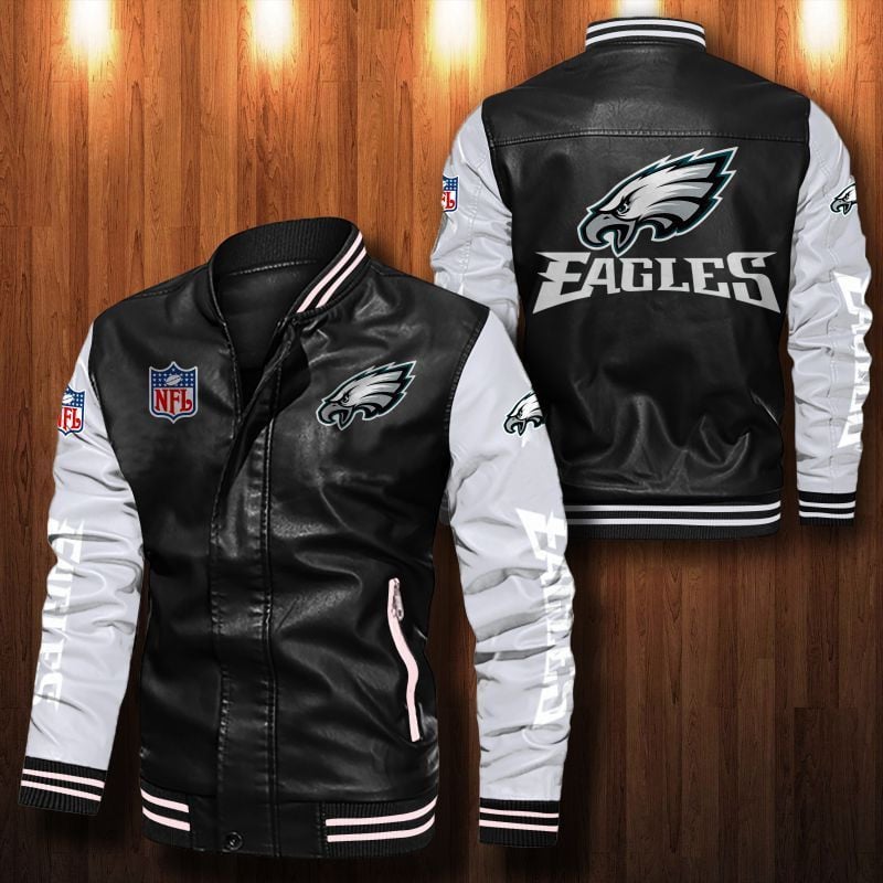 Philadelphia Eagles Leather Varsity Jacket Bomber Coat