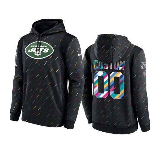 New York Jets Custom Charcoal 2021 Crucial Catch Therma Pullover Hoodie