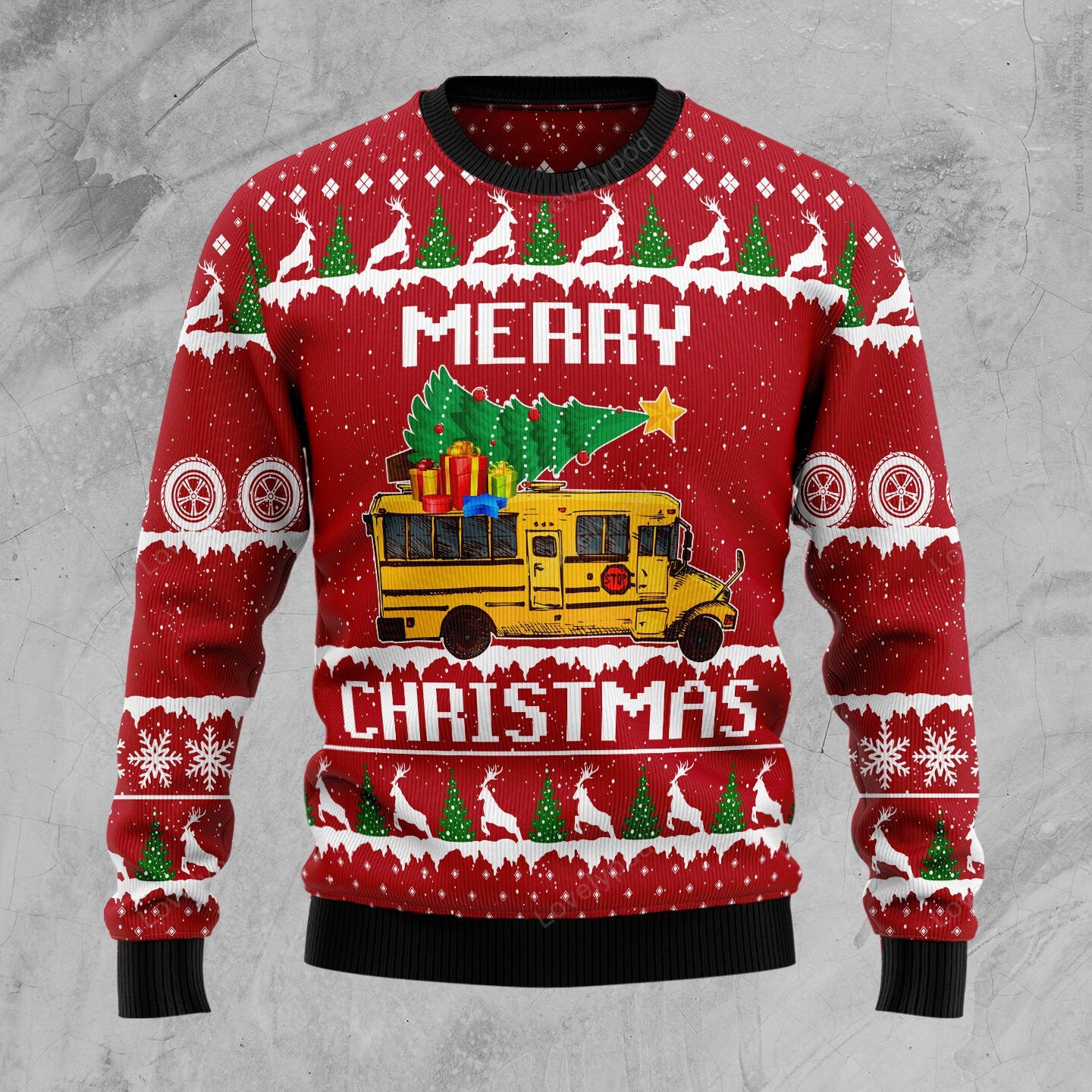 School Bus Merry Christmas Ugly Christmas Sweater For Men And Women, Christmas Shirt Shirtifyco Style -