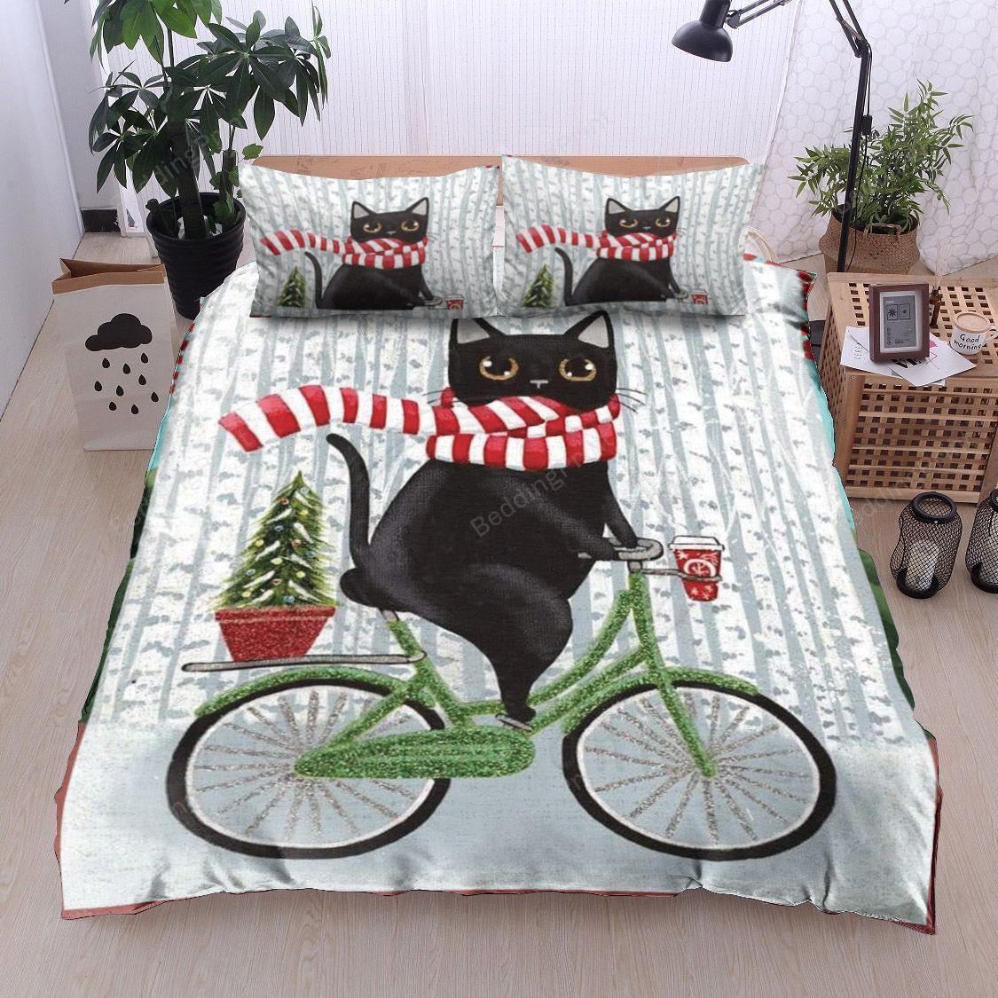 3D Winter Cat Riding Bicycle On The  &hellip;