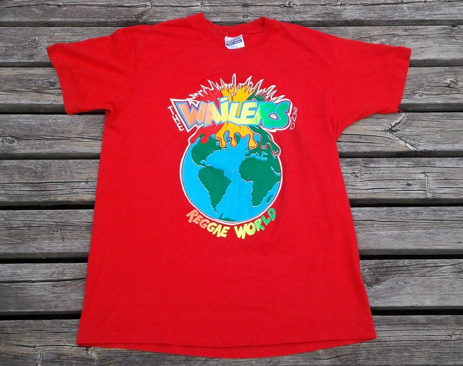 Vintage 1991 The Wailers Band Warriors / Reggae World Double Sided Single-Stitched T-Shirt Made In Usa By