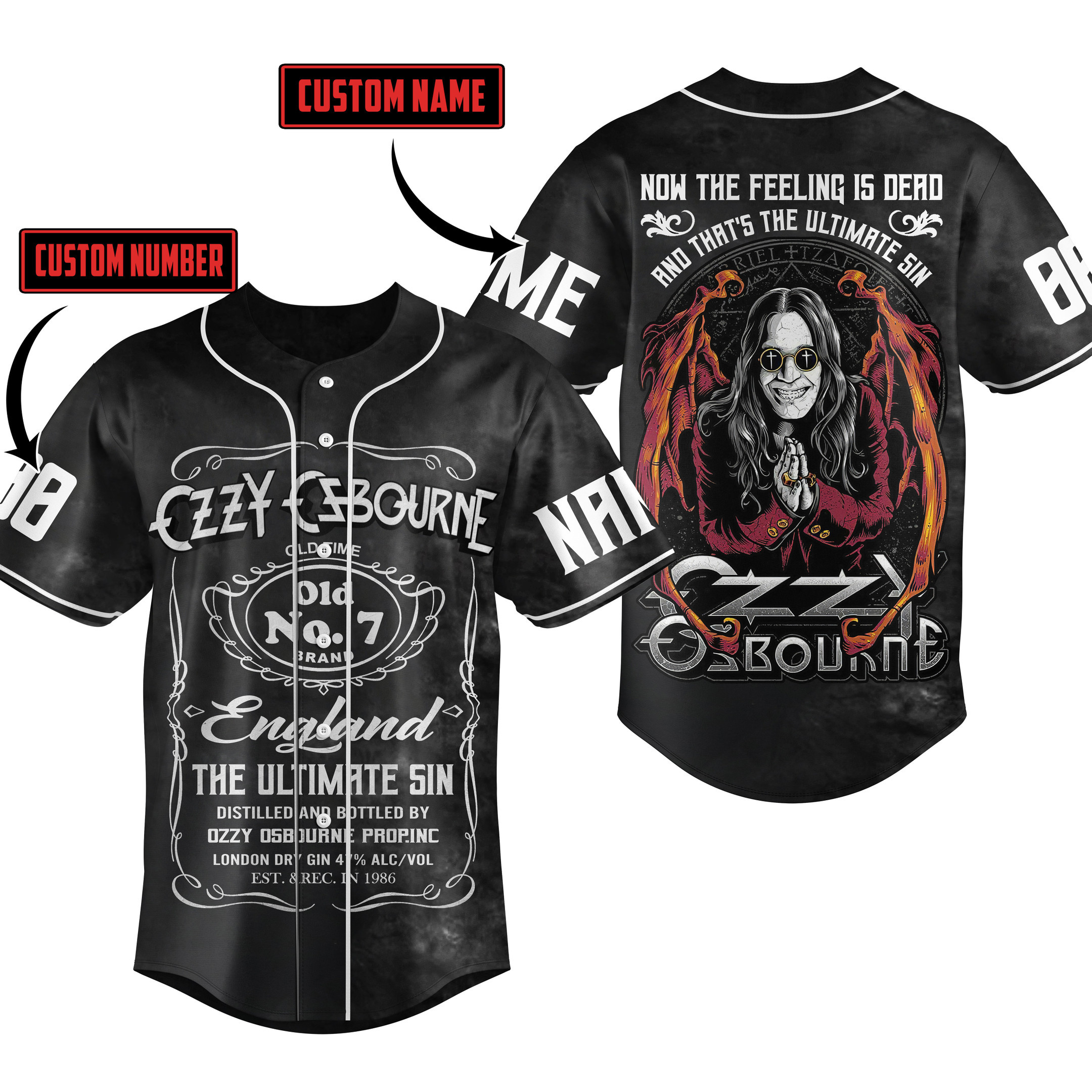 Merchcustom Ozzy Osbourne Baseball Jersey For Fans