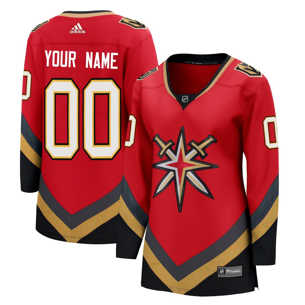 Women’S Vegas Golden Knights Red Reverse Retro Custom Jersey – All Stitched