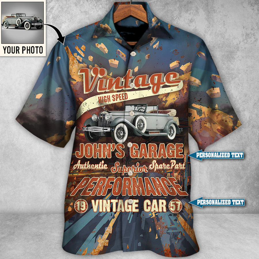 Route 66 Vintage Car Take Me On A Road Trip Custom Photo Personalized – Hawaiian Shirt – Personalized Photo Gifts