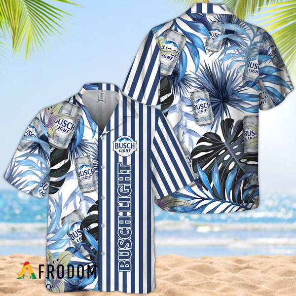 Tropical Plant Leaf Busch Light Hawaiian Shirt