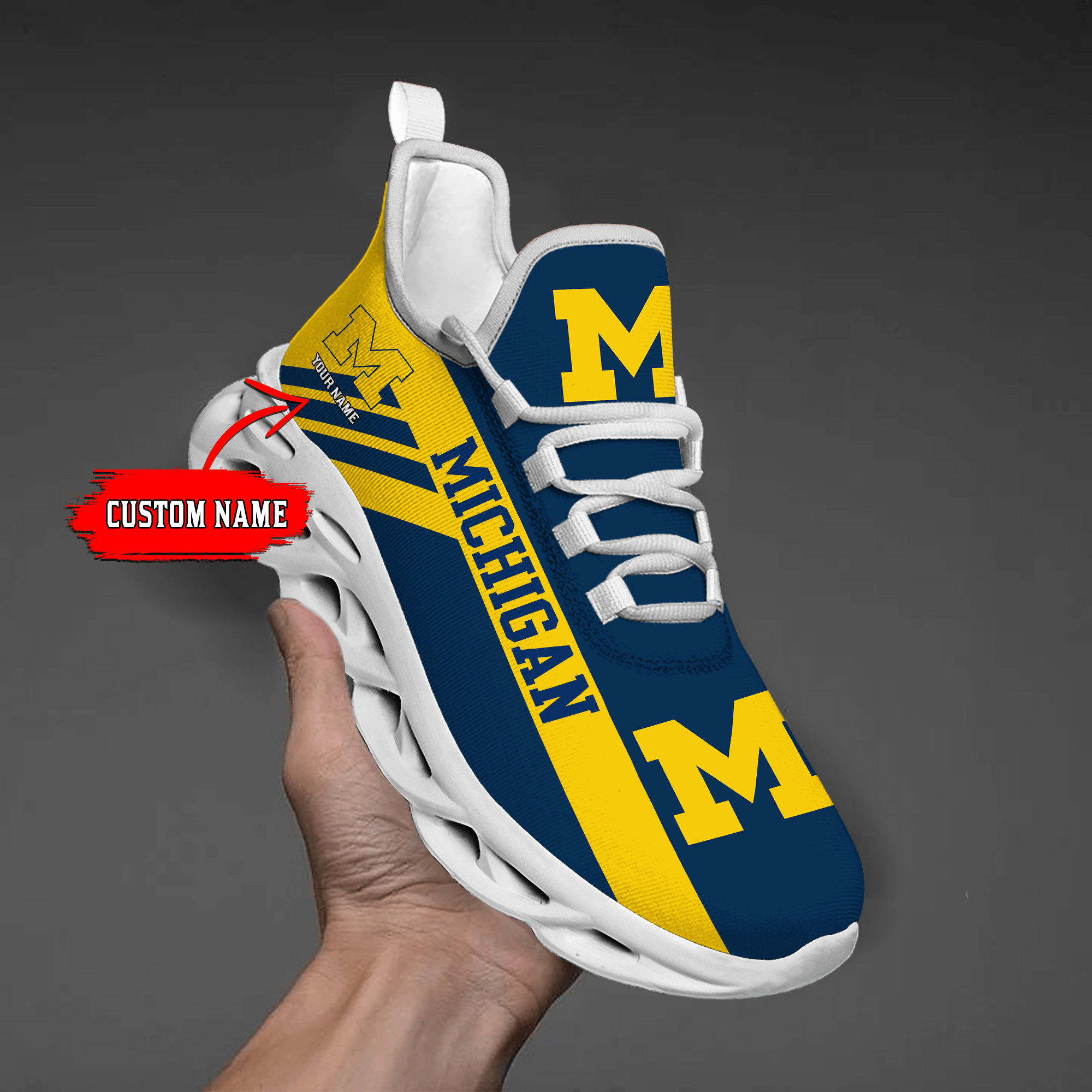 Michigan Wolverines-Custom Name -Personalize Max Soul Shoes Sport Sneakers 1879