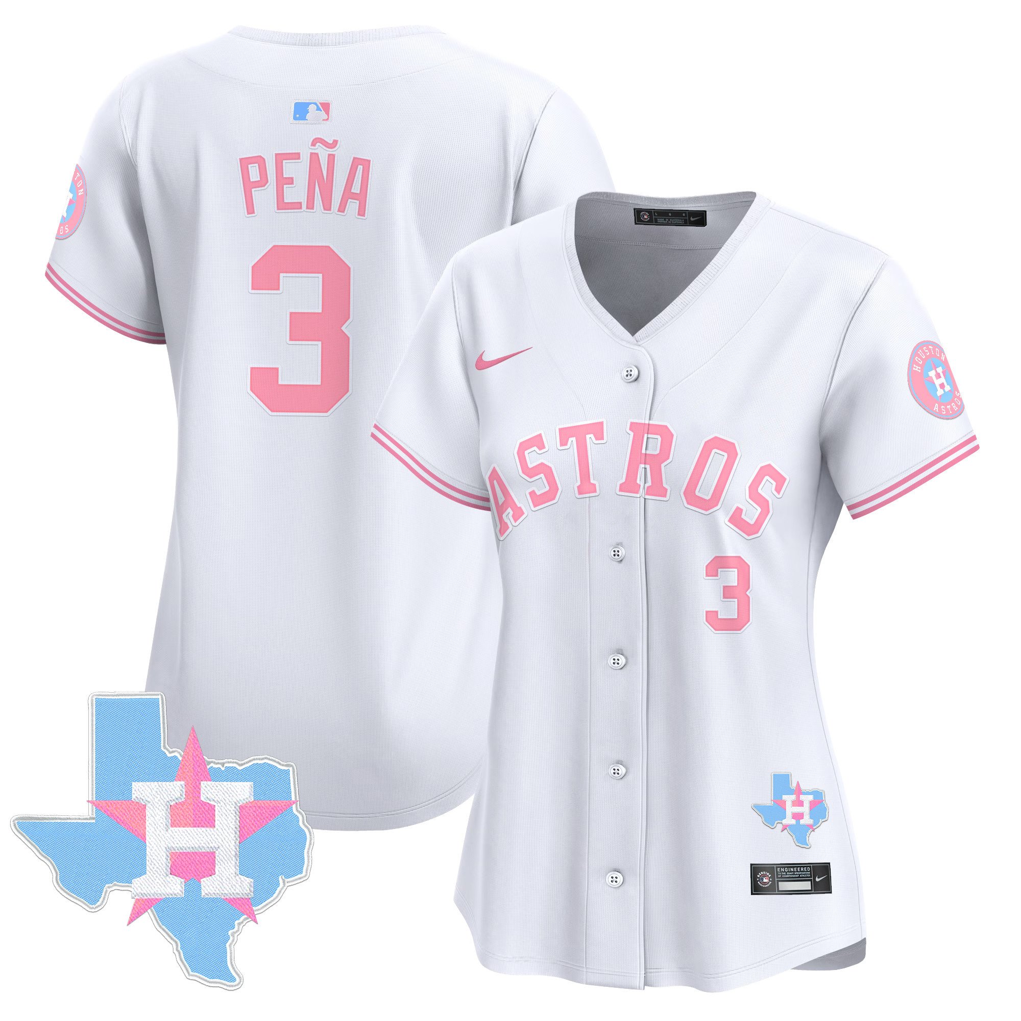 Women’S Astros Bubblegum Pink Vapor Premier Limited Jersey – All Stitched