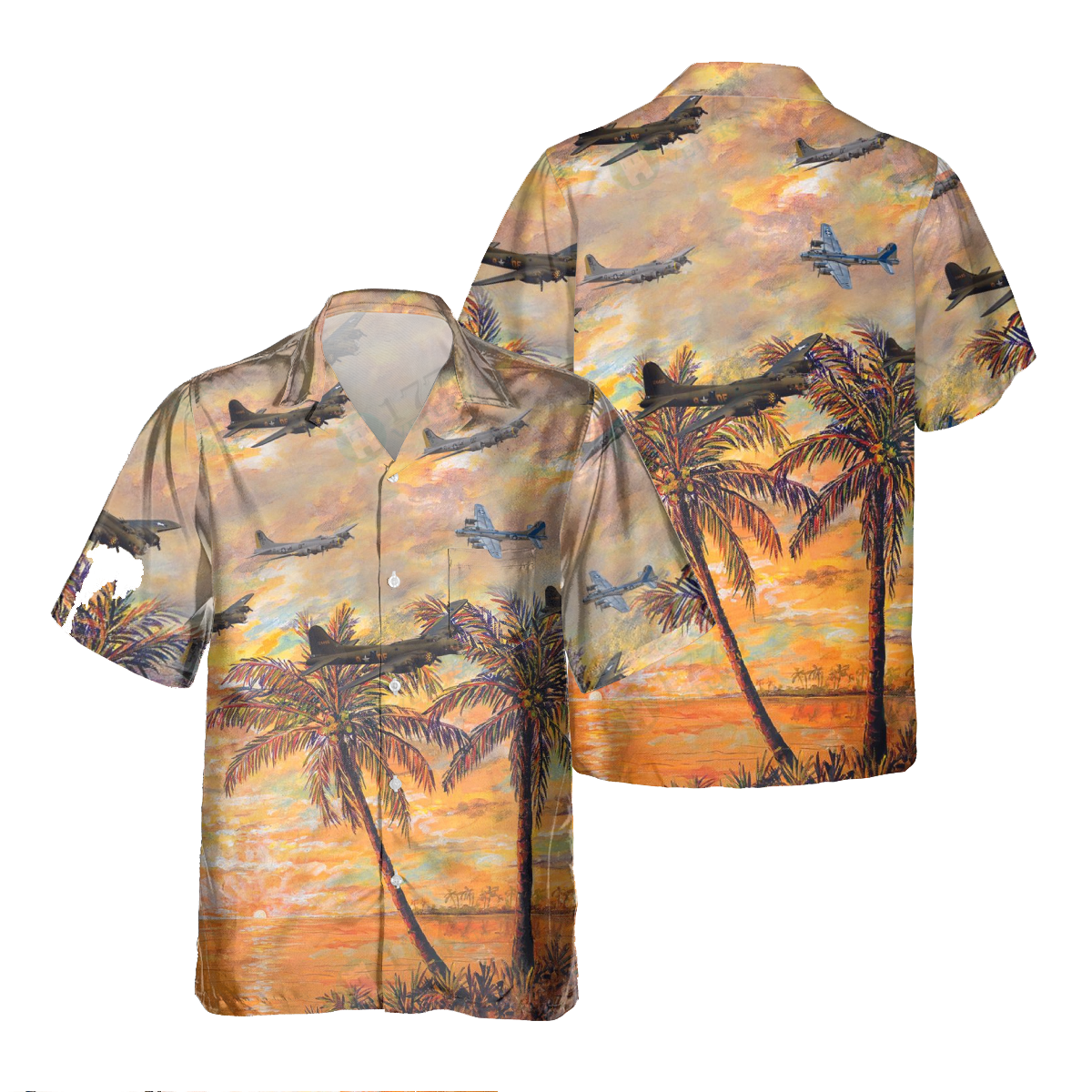 B-17 Flying Fortress Pocket Hawaiian Shirt, Hawaiian Shirt For Men Dad Veteran, Patriot Day