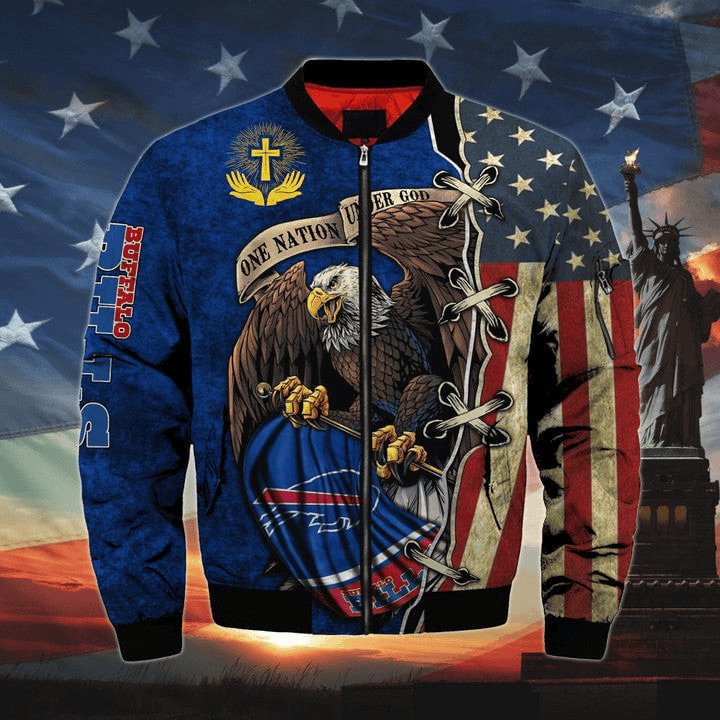 One Nation Under God Buffalo Bills Unisex Bomber Jackets