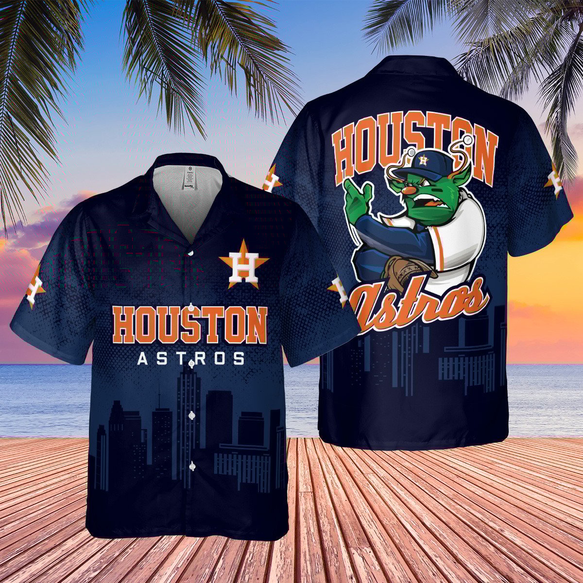 Houston Astros Mlb Mascot Logo City Edition 3D Hawaiian Shirt