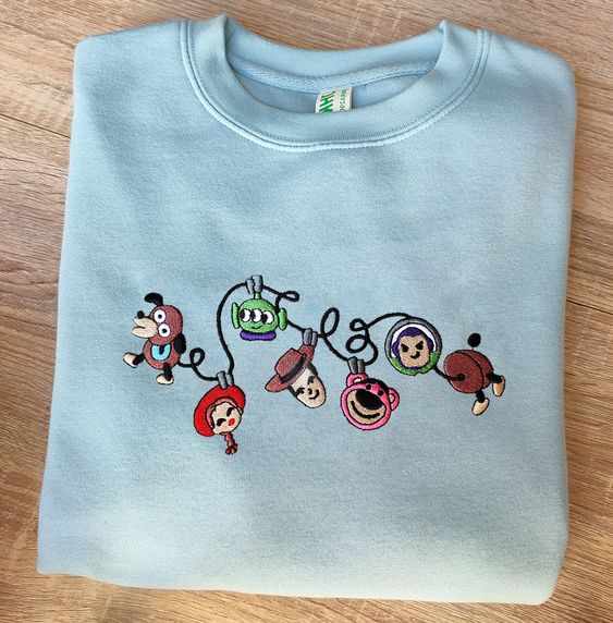 Embroidered TOYS Characters Inspiration Unisex Crewneck Sweatshirt, T-shirt, vintage Embroidered Clothes