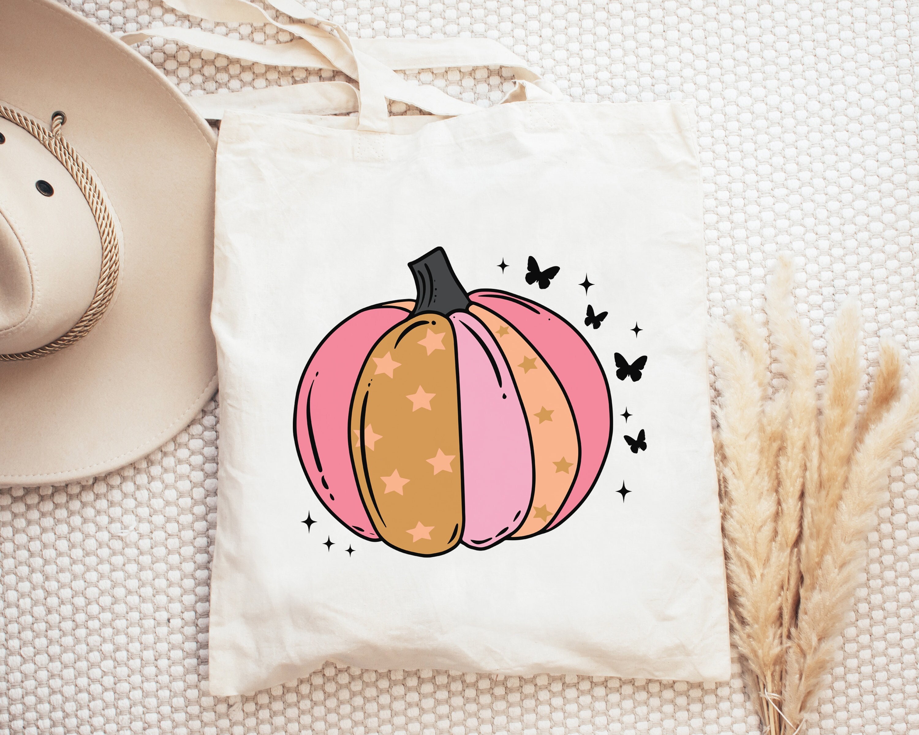 Trick or Treat Bag Girl Candy Bag Halloween Tote Bag Pumpkin Tote Preppy Halloween Kids Candy Bag Pumpkin Trick or Treat Fall Library Bag