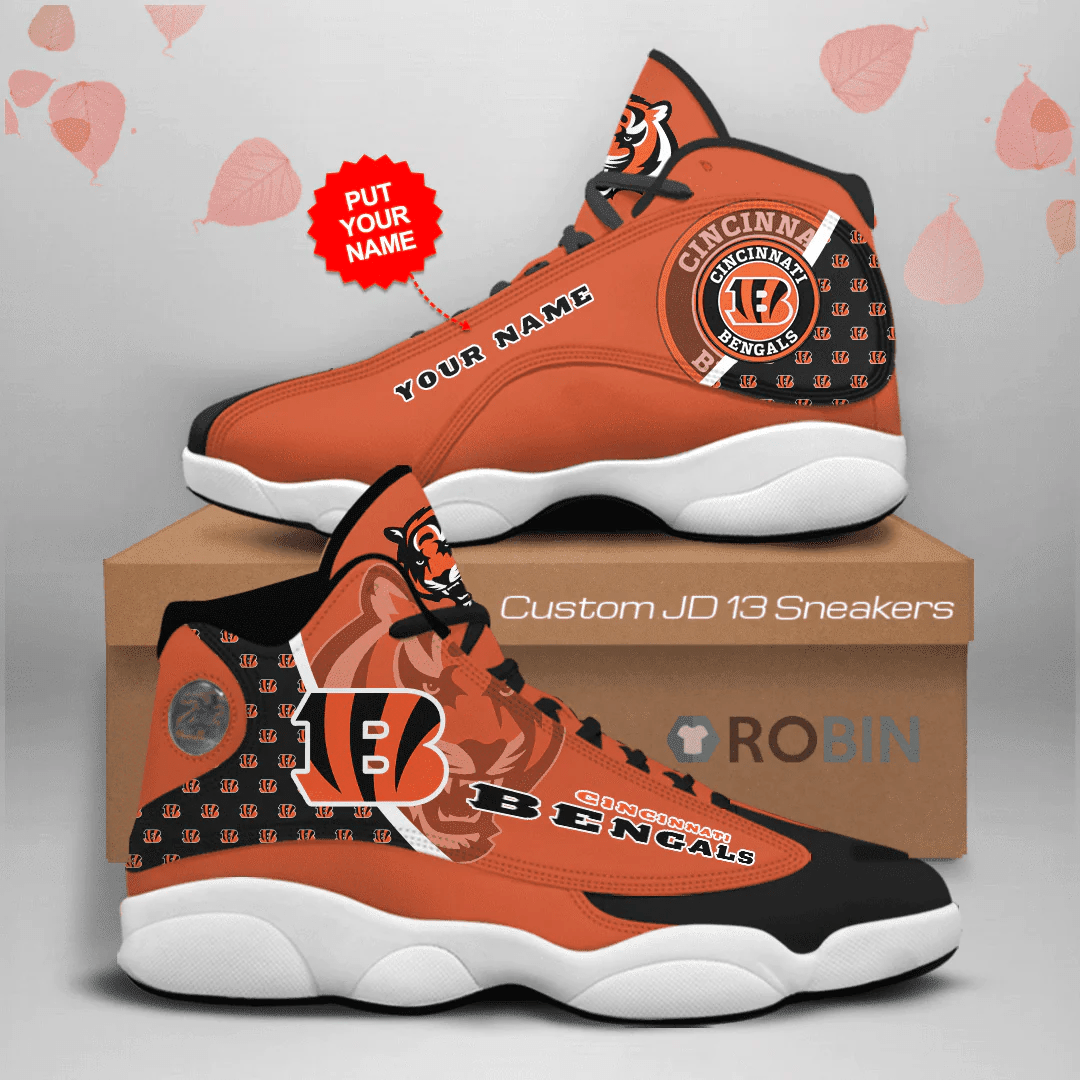 Cincinnati Bengals Air Jordan 13 Shoes Personalized Name JD13 V2375