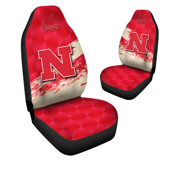 Nebraska Cornhuskers Red Cream Car Seat Cover Set CSC6813