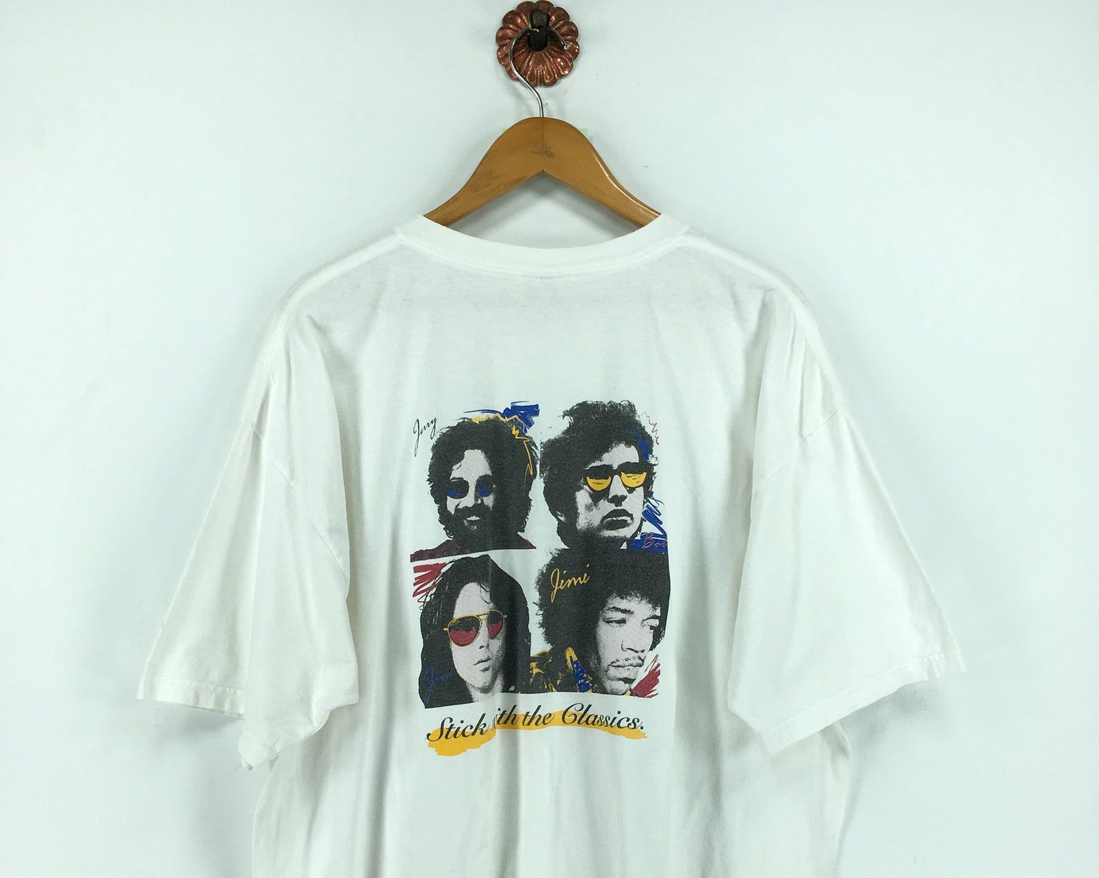 Vintage American Singer Pop Tshirt Xx Jimi Hendrix Lenny Kravitz John Lennon American Song Writter The Beatles Music Tee X