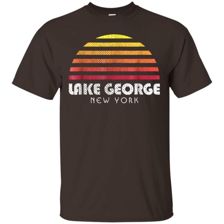 AGR Lake George Ny Shirt  Retro Vintage Style Distressed Sunset Jaq T-shirt