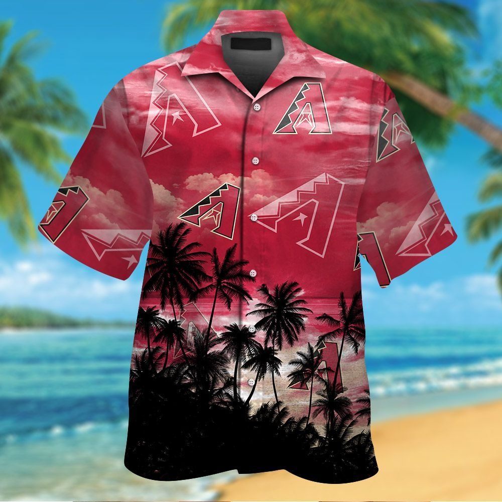 Arizona Diamondbacks Hawaiian Tropical Design Short Sleeve Elegance Shirt