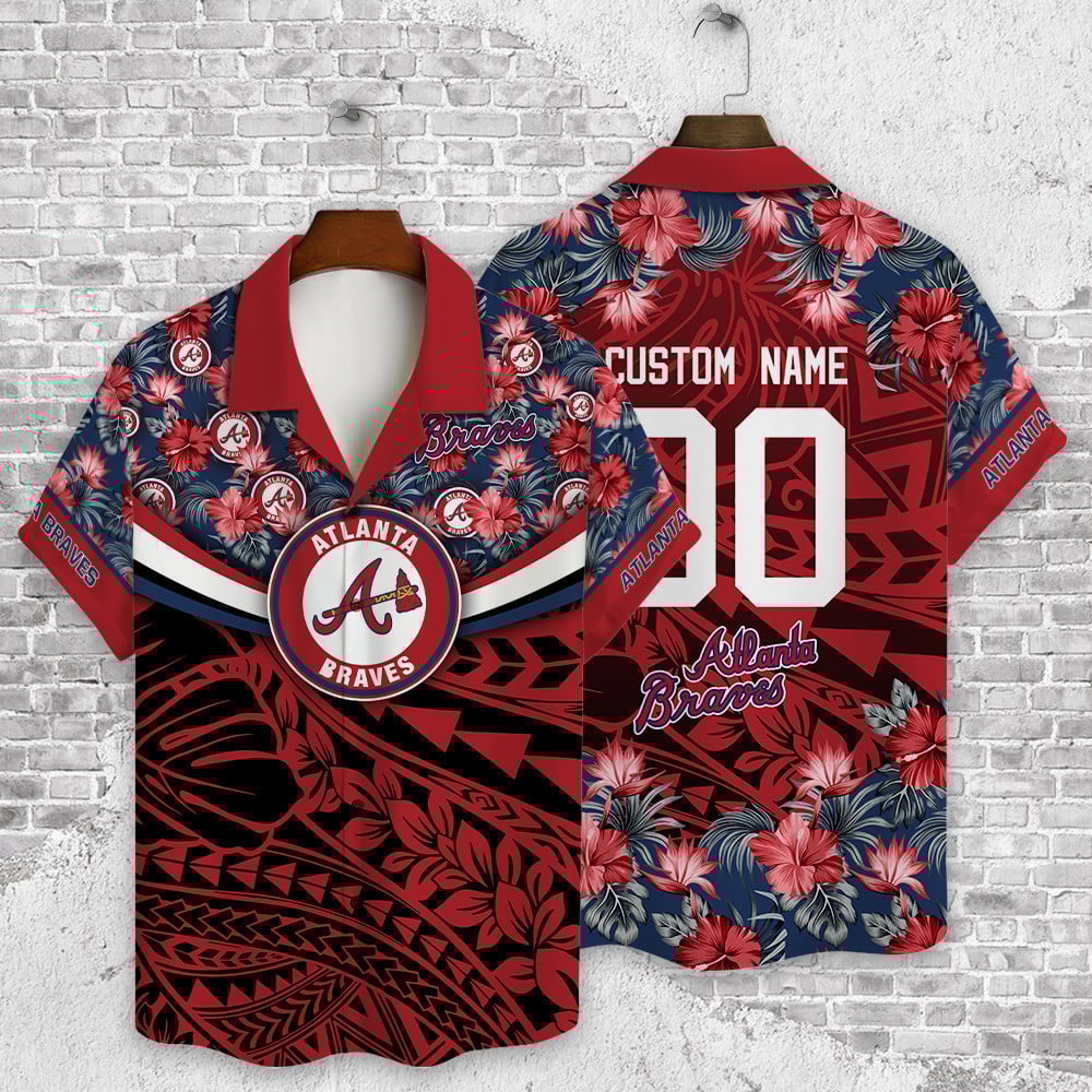 Atlanta Braves Mlb Flower Pattern Summer Custom Hawaiian Shirt
