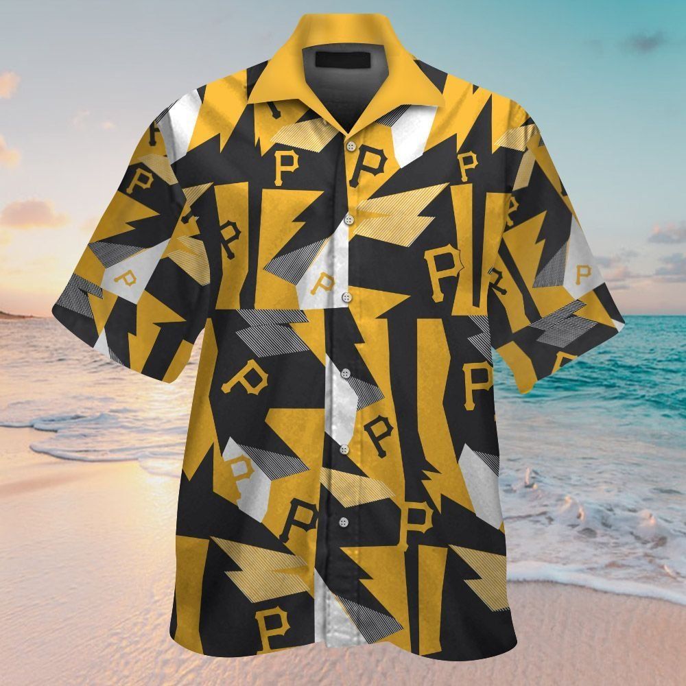 Pittsburg Pirates Short Sleeve Button Up Tropical Hawaiian Shirt Ver010