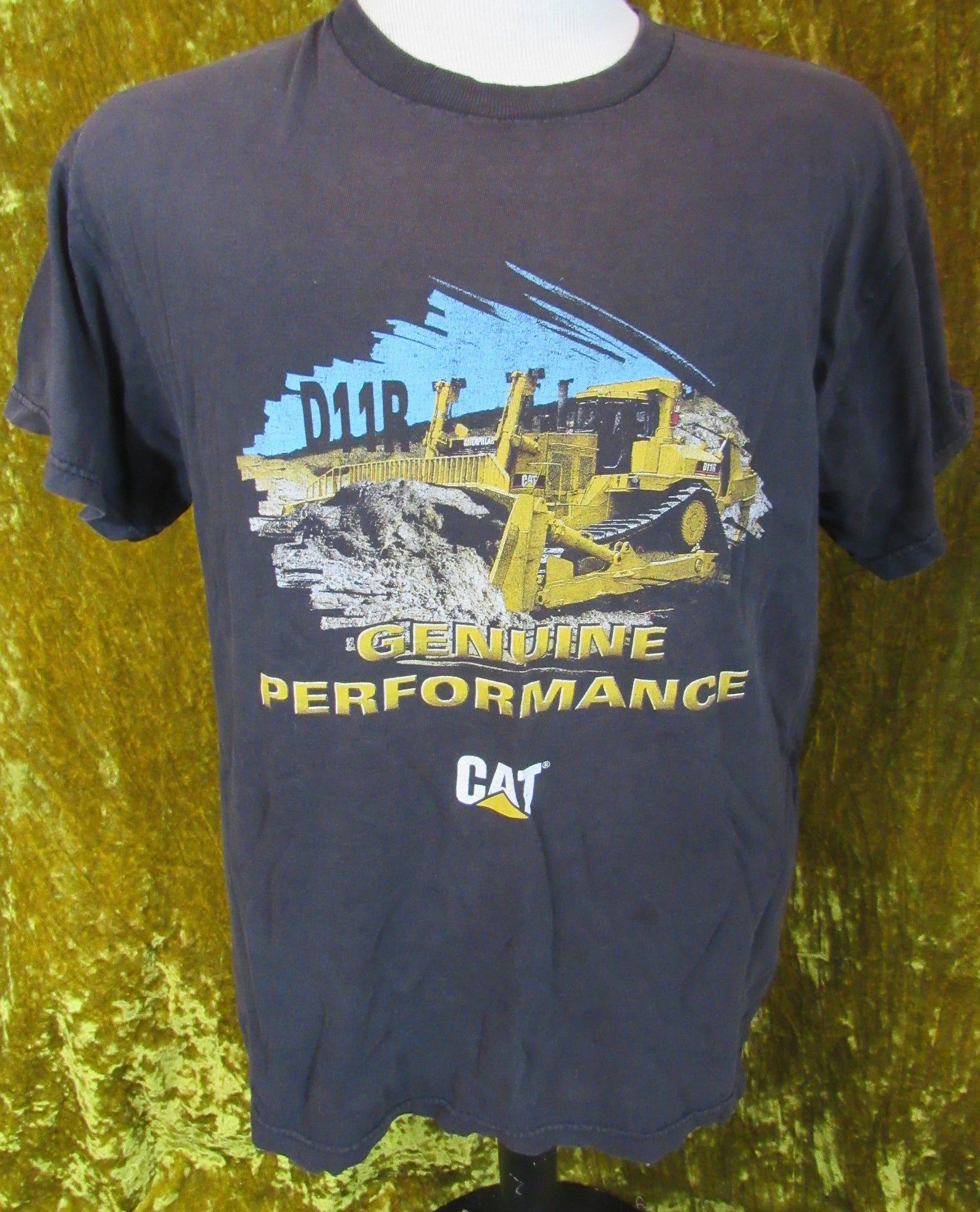 Vintage 90’S Cat D11R Dozer T-Shirt Bulldozer Heavy Machinery Genuine Performance Rock Ripper L