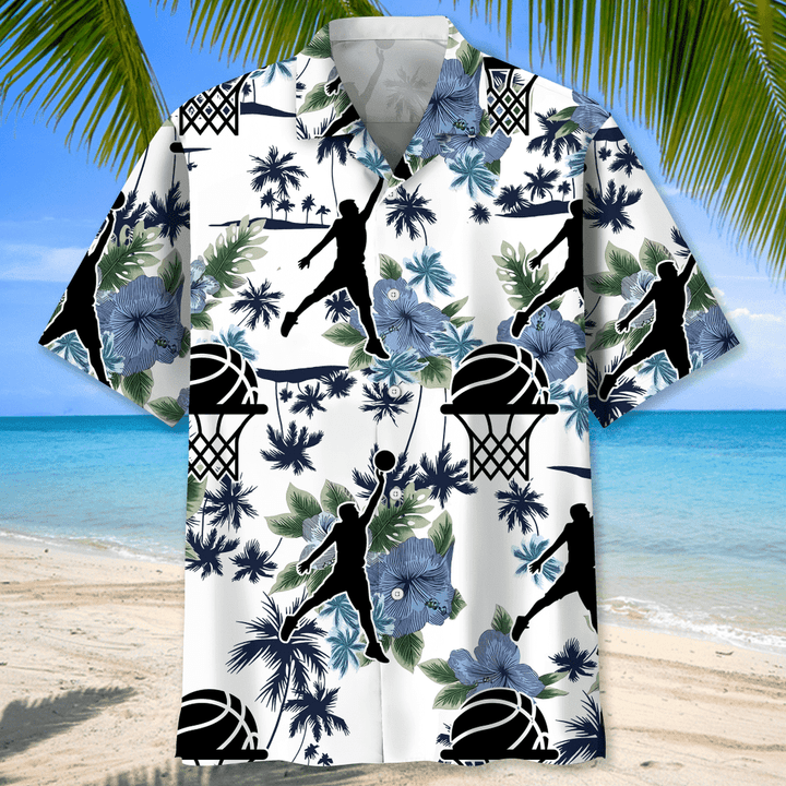 Basketball Hawaiian Nature Hawaiian Shirt For Men, Basketball Player Shirt, Basketball Gifts