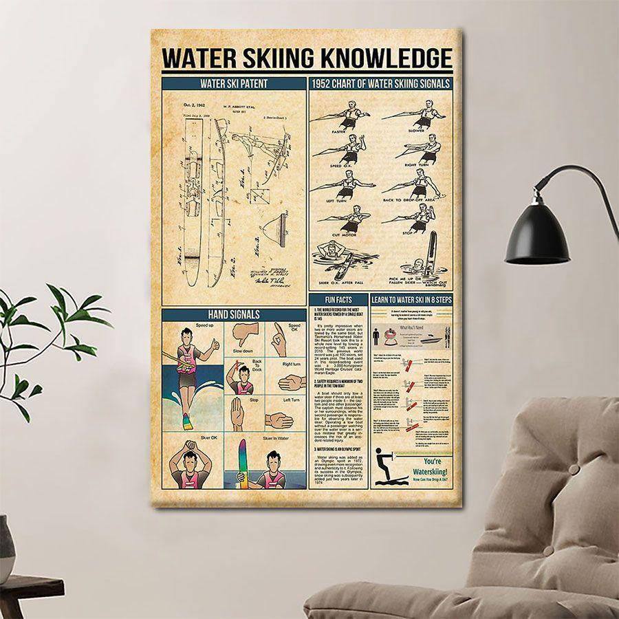 Water Skiing Knowledge Poster Home D  cor Gift For Men Women Friend   Gigo Smart