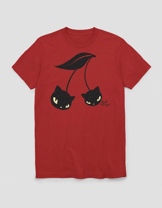 Emily The Strange Cherry Kitty Unisex Tee