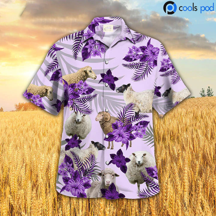 Sheep Hibiscus Hawaiian Shirt, Farm Hawaiian Shirt For Men Women, Cute Summer Hawaii Shirts