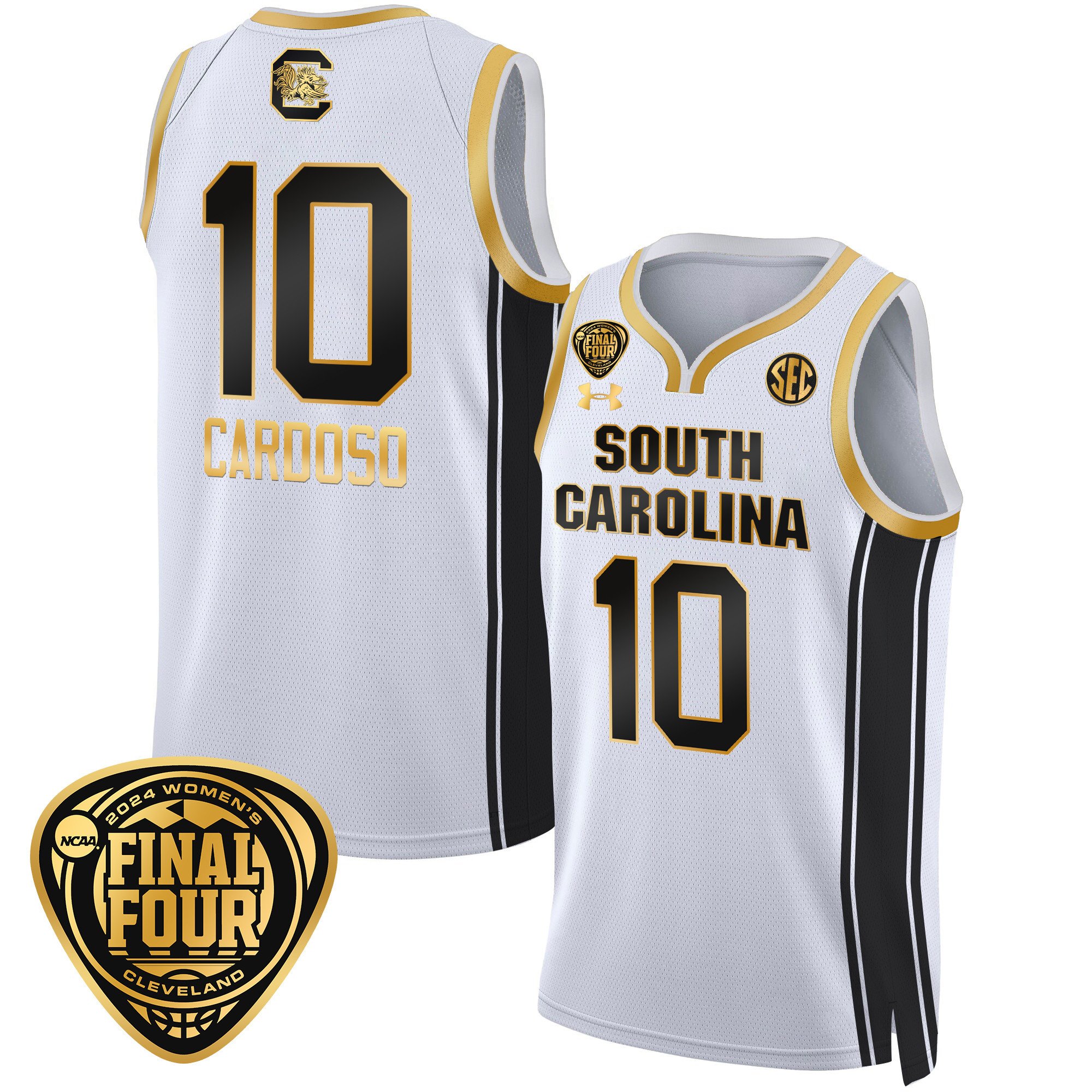 Women’S Size – South Carolina Gamecocks 2024 Final Four Basketball Jersey V2 – Women Patch – All Stitched