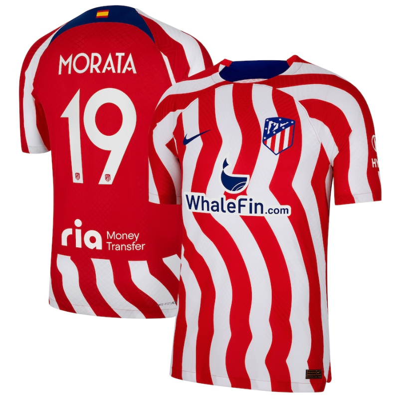 Atlético De Madrid Metropolitano Home    Unisex Shirt 2023 With Morata 19 Printing