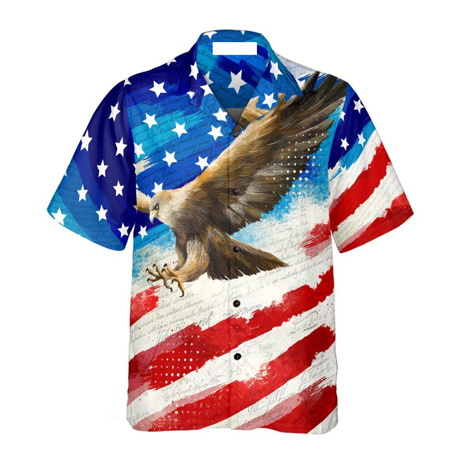 Vintage American Flag Eagle 4Th Of July Hawaiian Shirt For Men