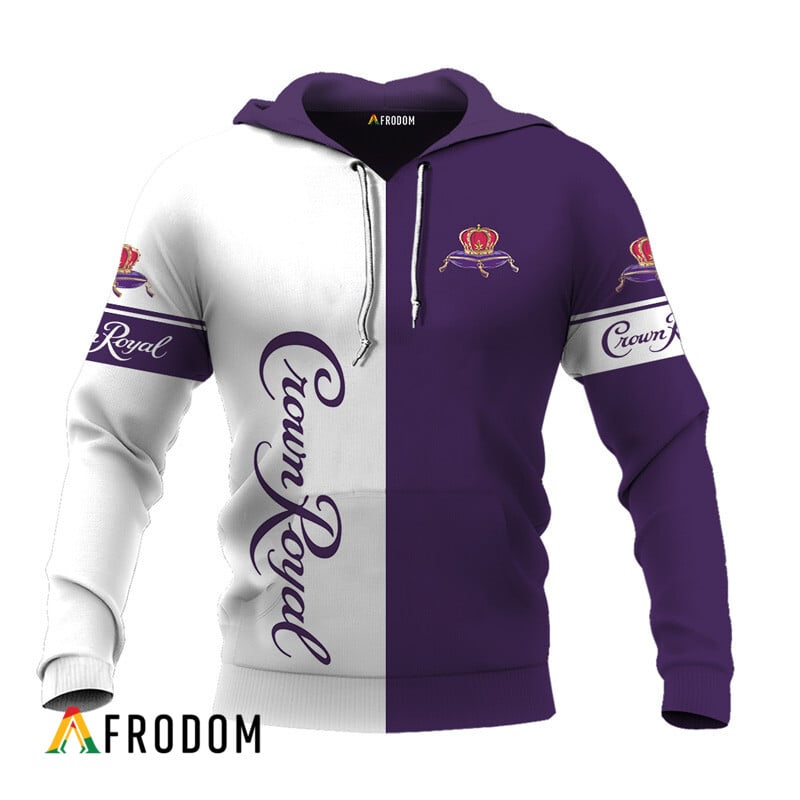 Personalized White And Purple Crown Royal Claw Hoodie & Zip Hoodie