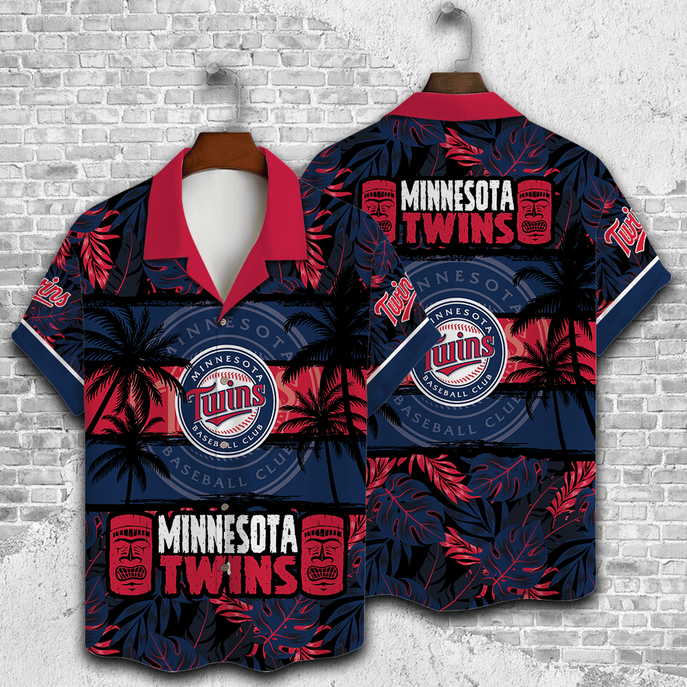 Minnesota Twins Hawaiian Shirt Palm Trees All Over Print