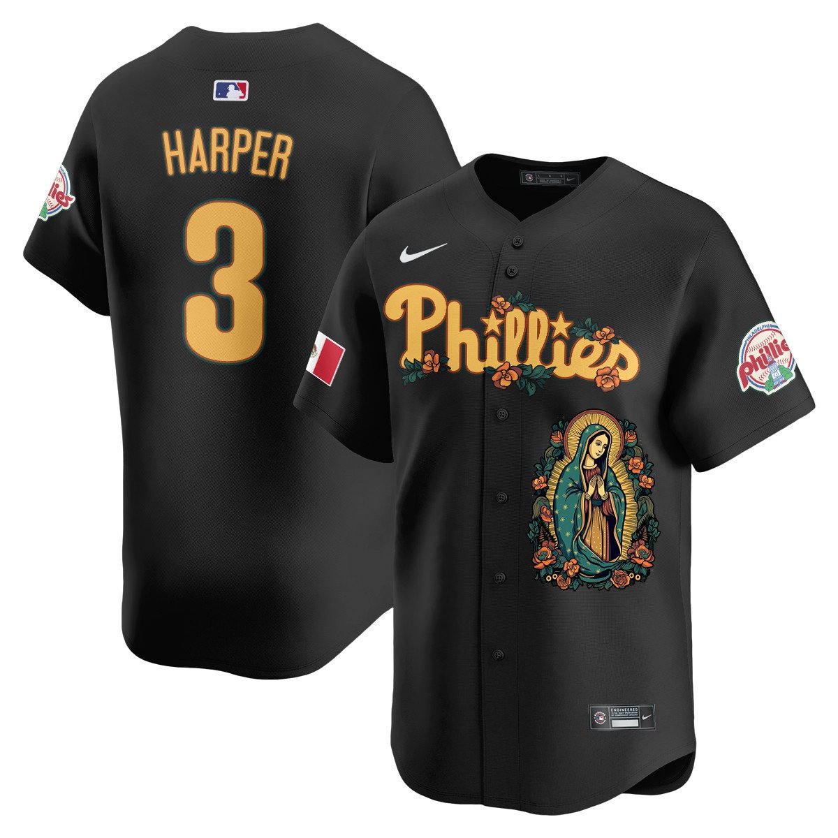 Men’S Phillies Mexico Guadalupe Vapor Premier Limited Jersey – Printed