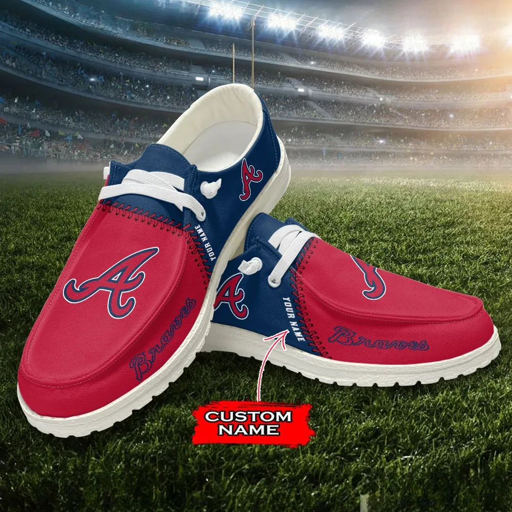 Atlanta Braves Moccasin Slippers ? Hey Dude Shoes