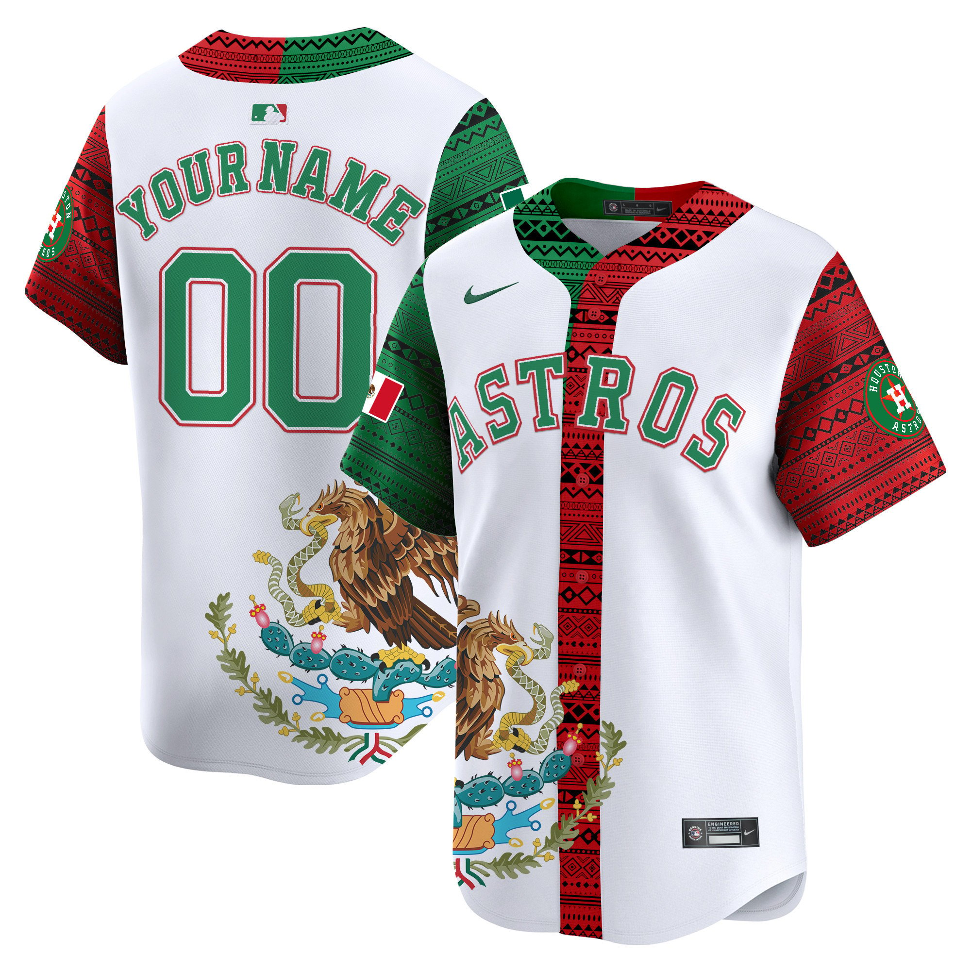 Astros Aztec Mexico Vapor Premier Limited Custom Jersey V2- Printed