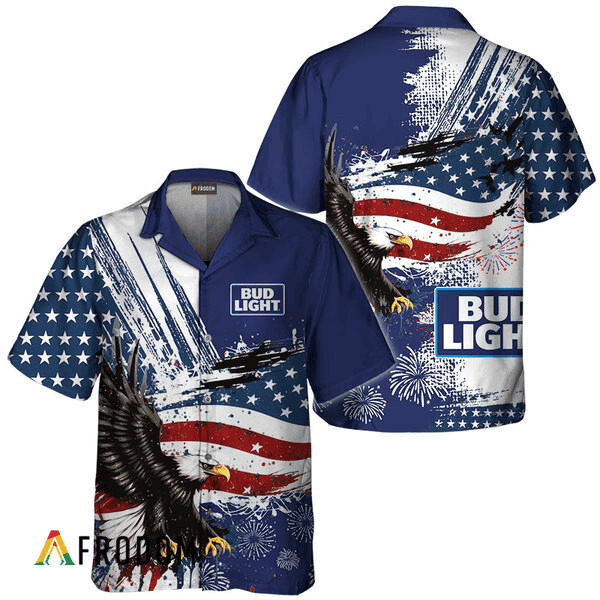 Bud Light Fourth Of July Eagle Hawaiian Shirt