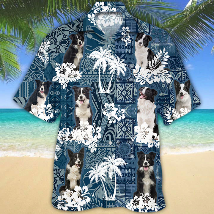 Border Collie Hawaiian Shirt, Dog Hawaiian Shirt Men Women, Short Sleeve Hawaiian Aloha Shirt