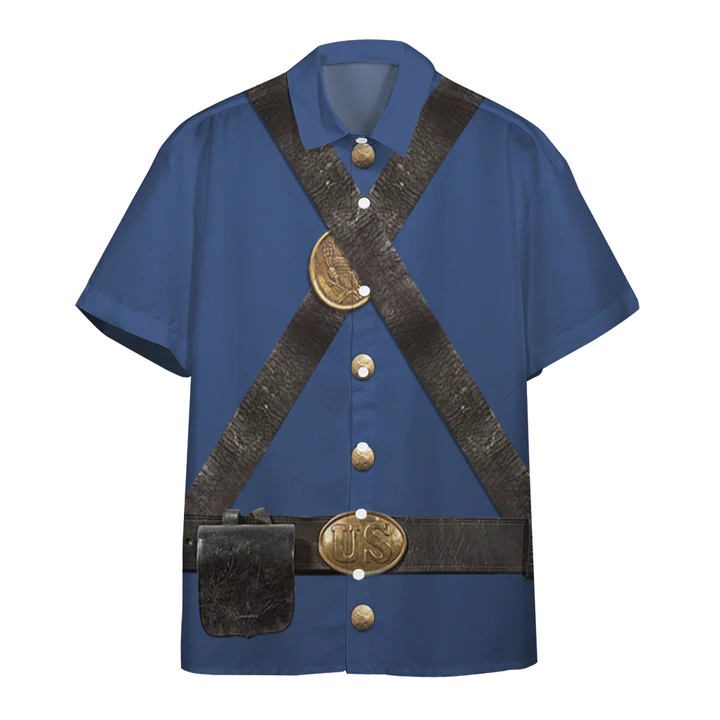 3D Union Infantry Uniform In Civil War Custom Short Sleeve Shirt, Hawaiian Shirt For Men, Women