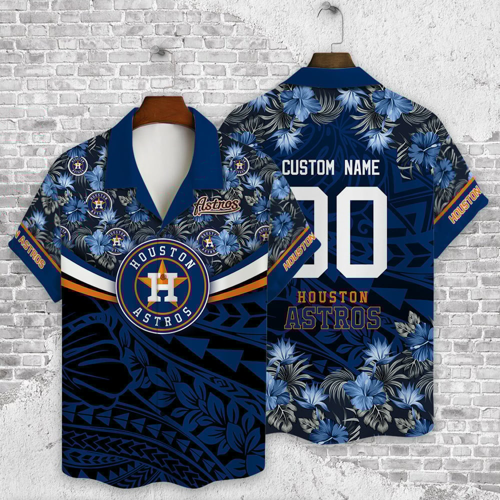 Houston Astros Mlb Flower Pattern Summer Custom Hawaiian Shirt