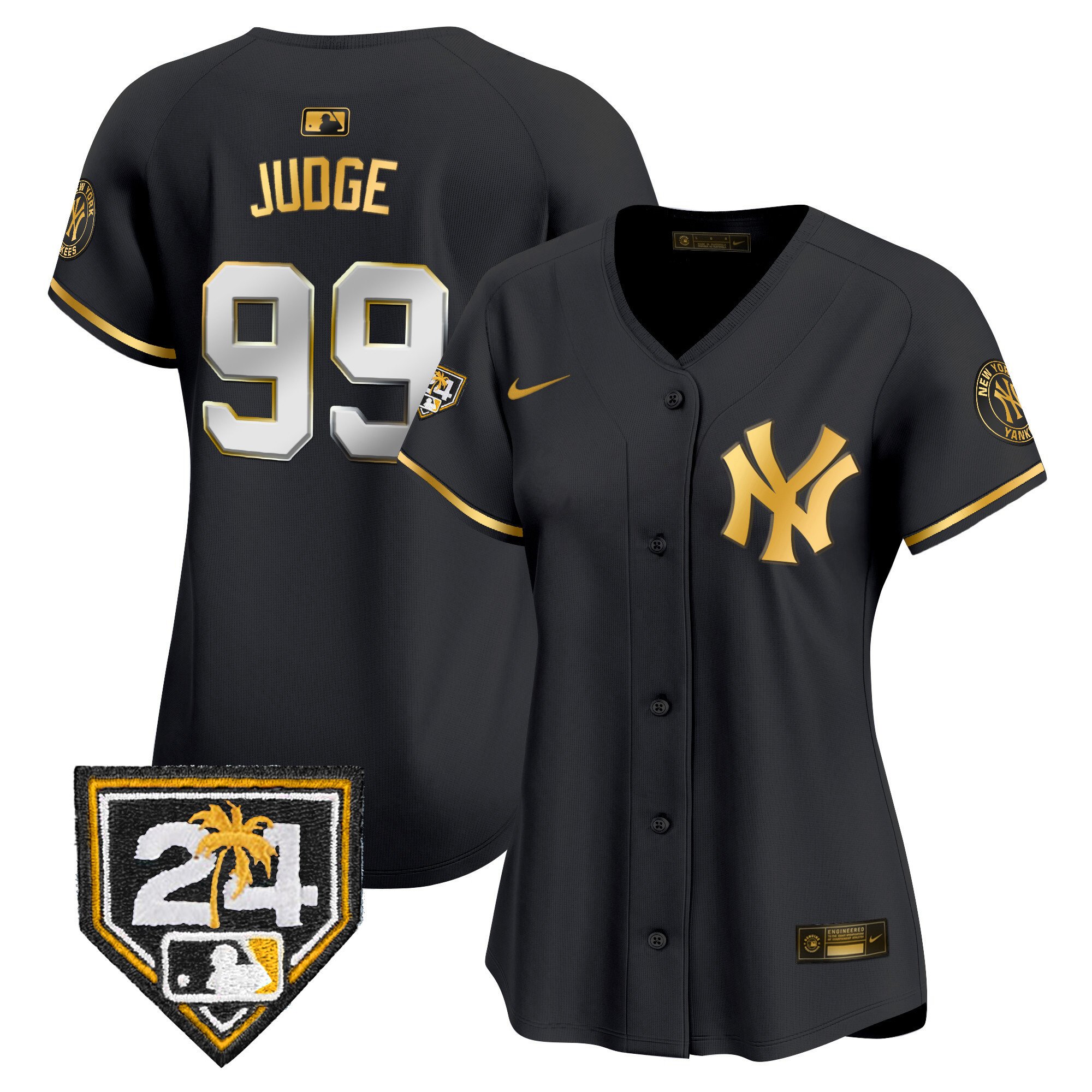 Women’S New York Yankees 2024 Spring Training Patch Vapor Premier Limited Jersey V2 – All Stitched